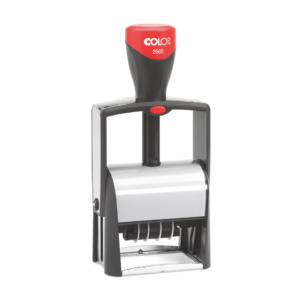 Timbro Colop 2600 autoinchiostrante datario con piastra personalizzabile 37x58 mm - 2660