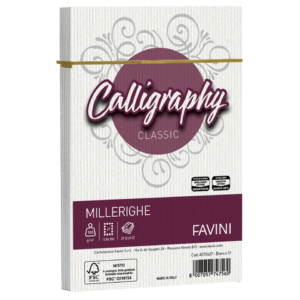 Calligraphy Favini Millerighe Rigato - Buste per carta da lettere formato - 12x18 cm - 100g/m² - colore Bianco A570427 (conf.25)