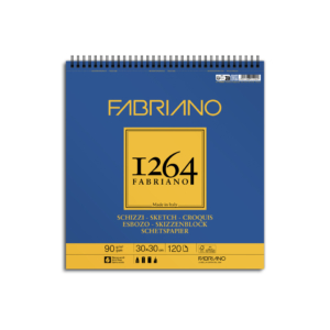 Blocco spiralato Fabriano 1264 schizzi 90g/m² 30x30 cm - 120 fogli - 19100638