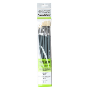Pennelli Winsor&Newton tondi n° 3/6 - filbert n°3/6 - piatti n°10/14 5295026 (set da 6 pezzi)