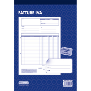 Blocco fatture IVA O.C.L. 21x30,5 cm 50x3 copie - 0182