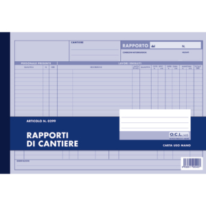 Blocco rapporti cantiere O.C.L. 50 fogli fogli - 0299N