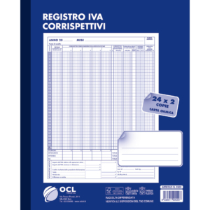 Blocco registro IVA dei corrispettivi O.C.L. 24x2 copie - 0503