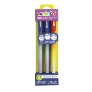 Penna cancellabile Carioca Oops Easy punta media 0,7 mm - Blu e Rosso - 41025 (conf.3)
