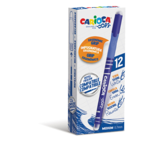 Penne cancellabili Carioca OOPS con inchiostro termosensibile M 0,7 mm - Blu - 43039/02 (conf.12)