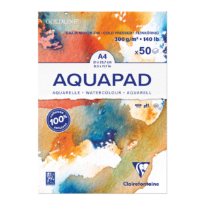 Carta per acquerello Maxiblocco Maxi Clairefontaine Goldline Acqua - formato A4 - 50 fogli - 300g/m² - 975721C (conf.3)