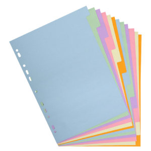 Intercalare Exacompta a 12 tasti in formato A4 colori pastello Assortiti 1612E