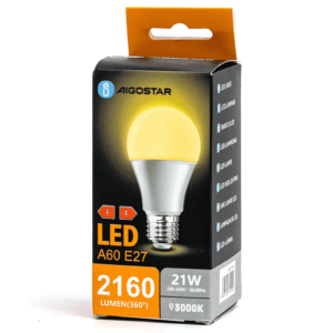 Lampadina LED Aigostar A60 E27 21W luce calda 3000K 312992