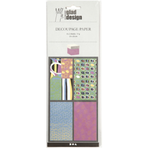 Carta per decoupage Creativ Company 25x35 cm 4x2 fogli colori vivaci 254820